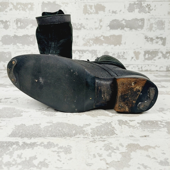 Tusitania Black Leather Almond Toe Lace Up Women's Ankle Boots i 303 - Picture 8 of 13